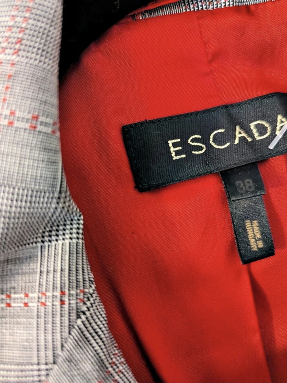 Vintage Escada Plaid Wool Blazer